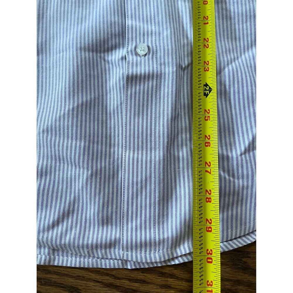 Levis Vintage Mens Medium Purple Striped Short Sleeve Laundered Oxford Shirt - Picture 8 of 8